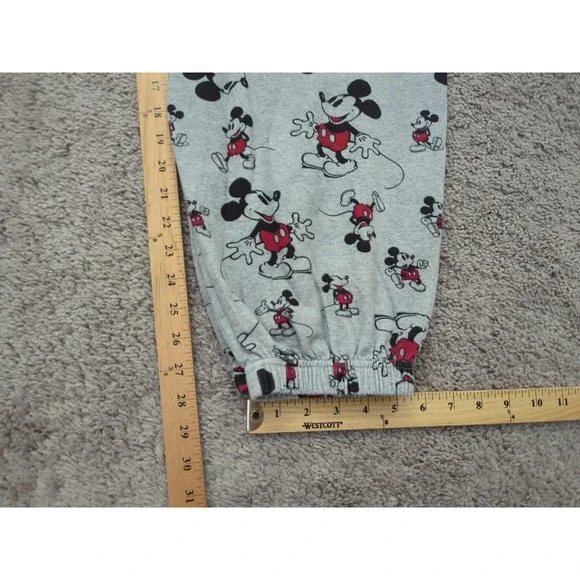 Disney Mickey Mouse Pajama Pants Mens Large Gray‎ Pull On Sleep Loungewear - Picture 6 of 7